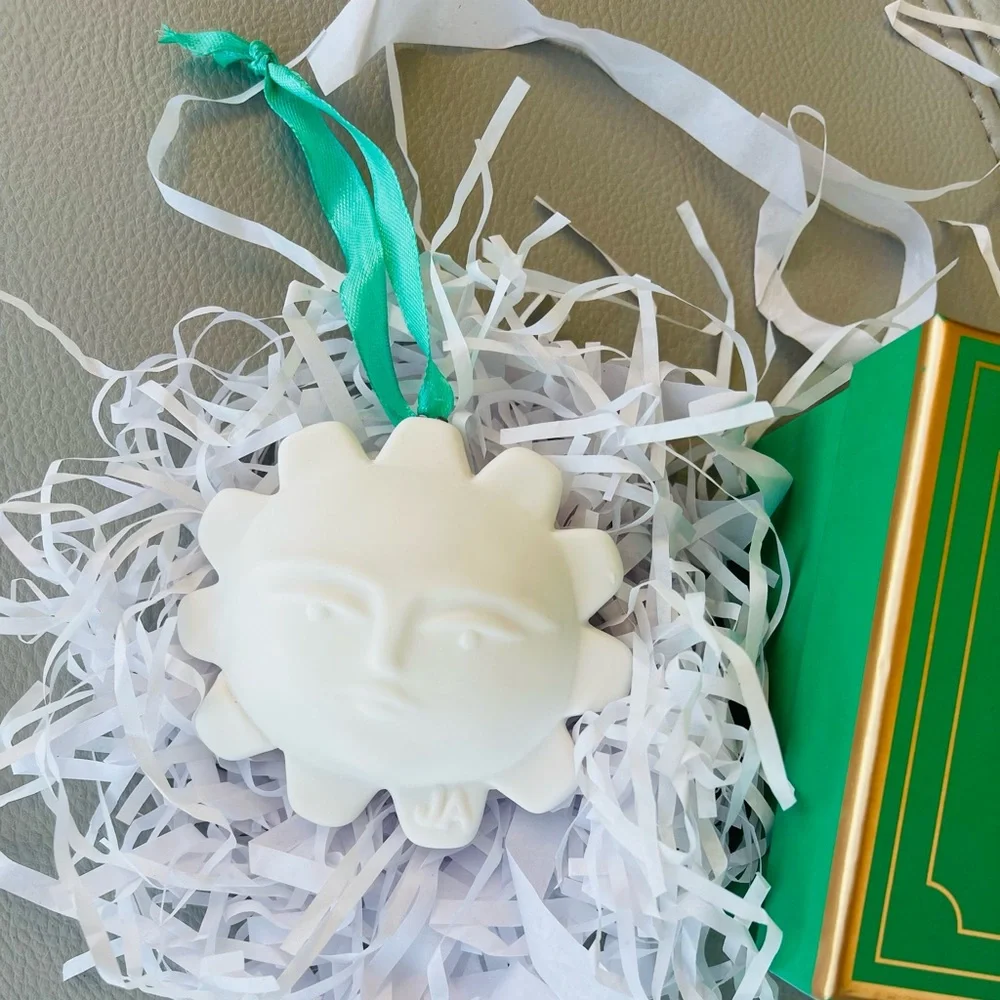 New in Box Jonathan Adler Matte Porcelain SUN Menagerie Christmas Ornament